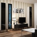 Cama TV stand VIGO 140 30/140/40 white/black gloss