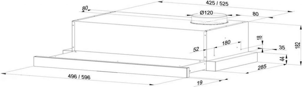 Telescopic hood MAAN Corona 2 G 50 Black