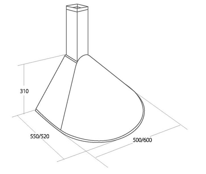 Chimney Hood AKPO WK-5 RONDO TURBO 50 INOX
