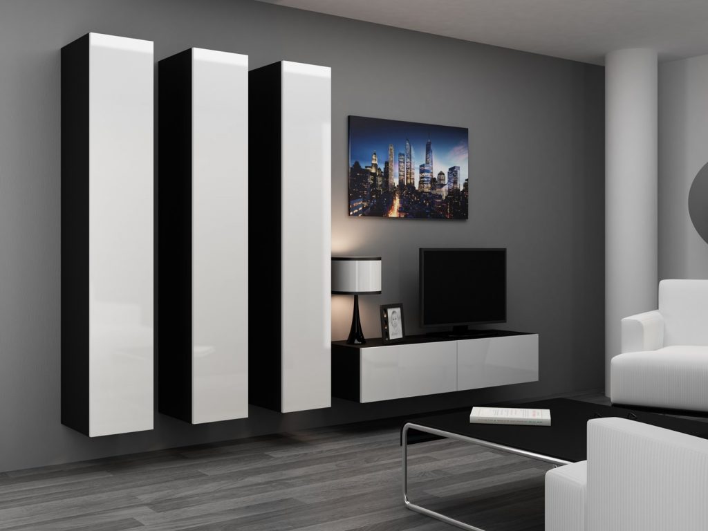 Cama TV stand VIGO 140 30/140/40 black/white gloss
