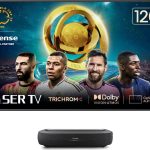 Hisense 120L9HA projection TV Ultra short throw projector 3000 ANSI lumens DLP UHD 4K (3840x2160) Black, Dark Grey