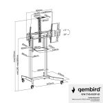 Gembird Stojak pod tv z regulacj wysokoci mobilny 55-100 cali