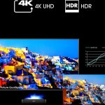 Hisense 120L9HA projection TV Ultra short throw projector 3000 ANSI lumens DLP UHD 4K (3840x2160) Black, Dark Grey