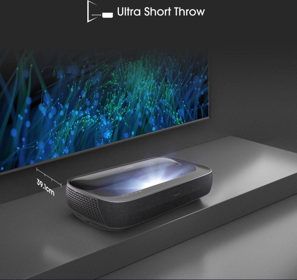 Hisense 120L9HA projection TV Ultra short throw projector 3000 ANSI lumens DLP UHD 4K (3840x2160) Black, Dark Grey